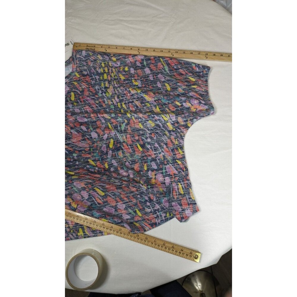Westbound Women's Multi Color Pastel Confetti Short Sleeve Blouse Plus Size 3X - Picture 7 of 12